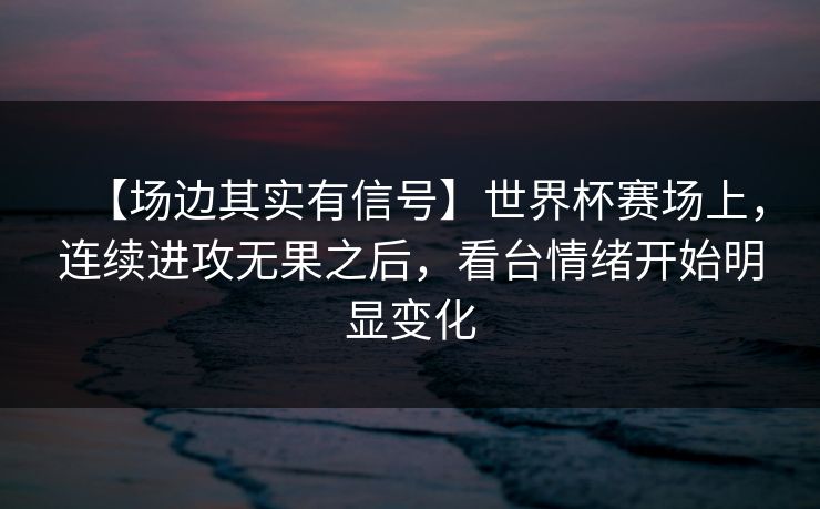 【场边其实有信号】世界杯赛场上，连续进攻无果之后，看台情绪开始明显变化