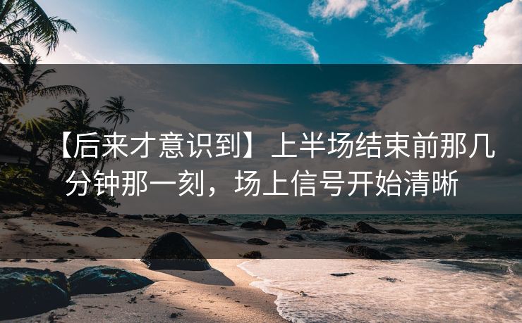 【后来才意识到】上半场结束前那几分钟那一刻，场上信号开始清晰